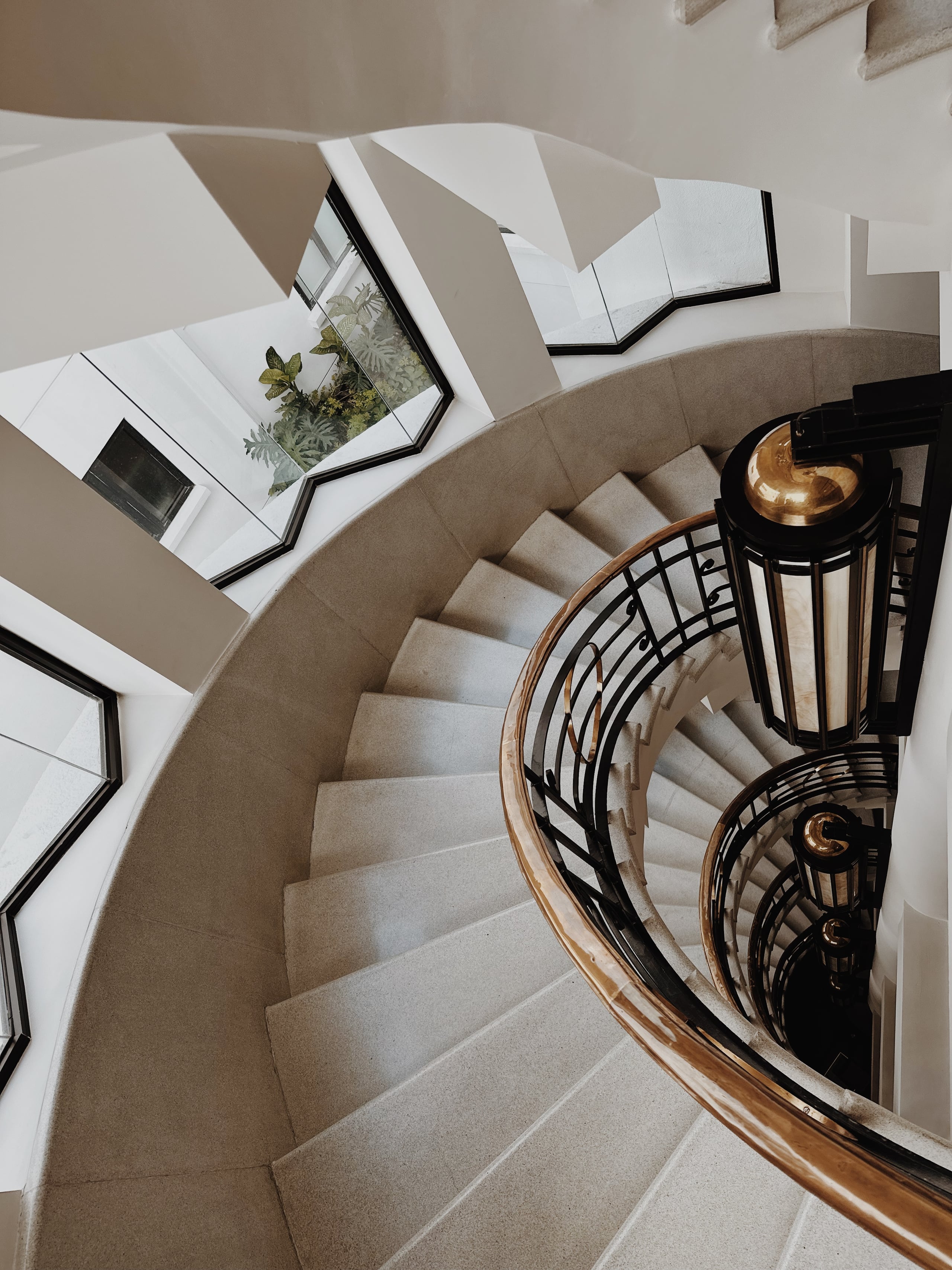 Art Deco Staircase at Campos Polanco, Mexico City.