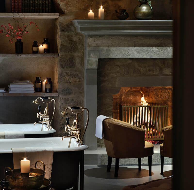 The Bathhouse at Castello di Reschio, Umbria, Italy.