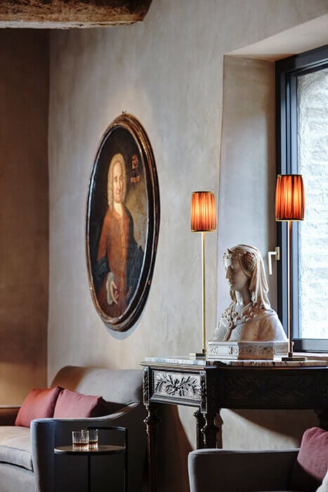 Palm Court Bar at Castello di Reschio, Umbria, Italy.
