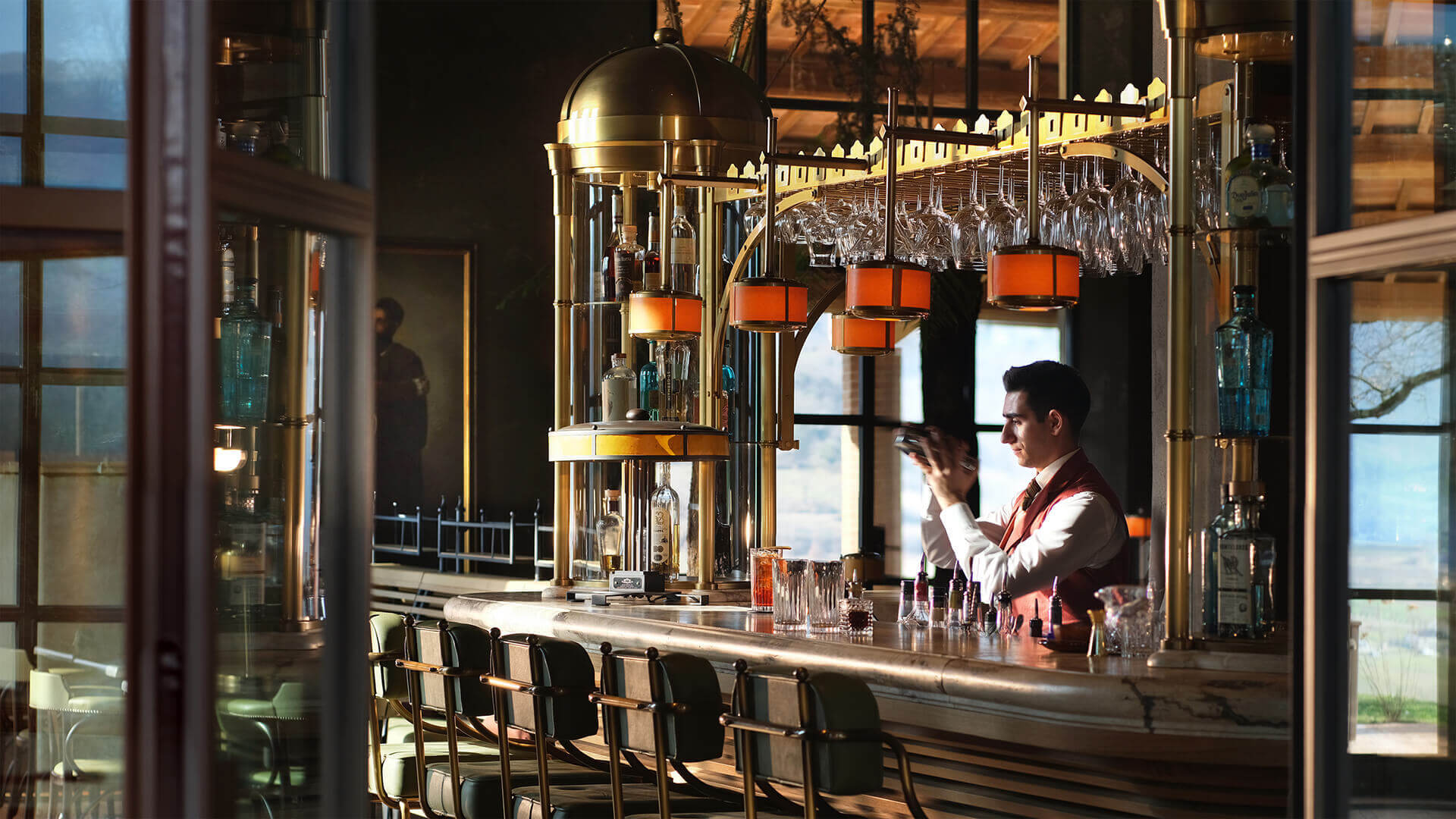 Bar Centrale at Castello di Reschio, Umbria, Italy.