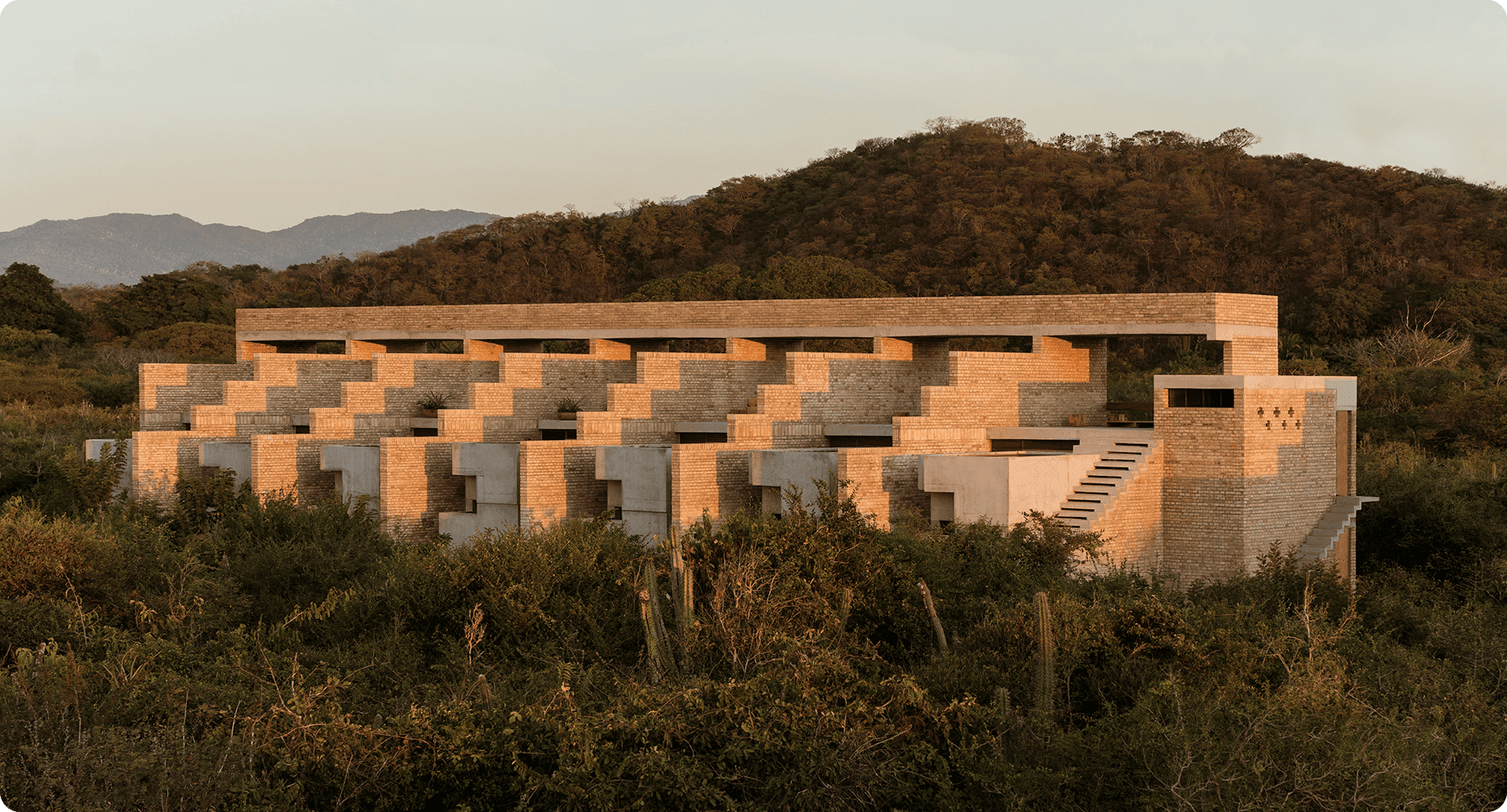 Full view of Hotel Terrestre, Puerto Escondido, Oaxaca, Mexico - Grupo Habita
