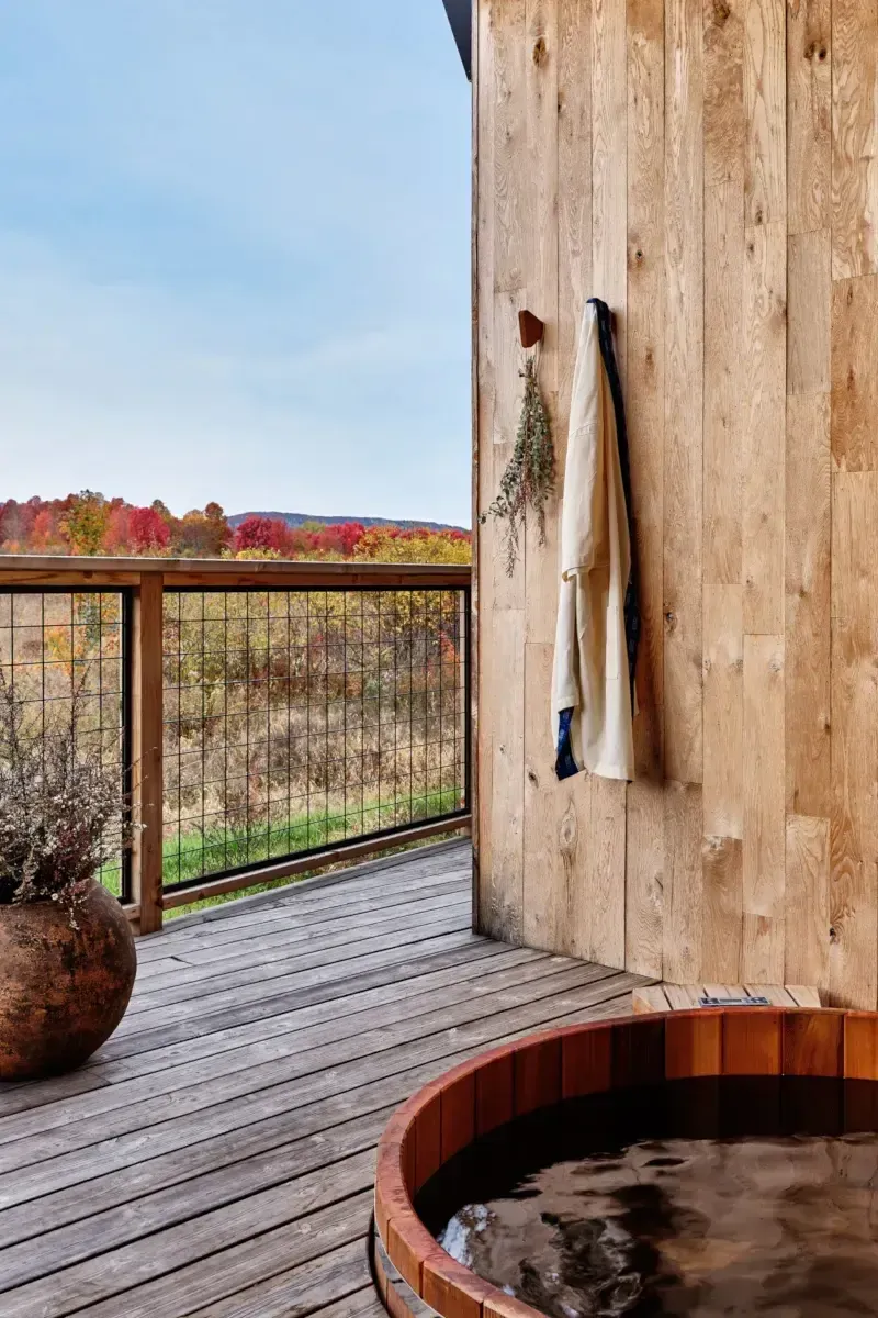 Outdoor Bath Wildflower Farms, Hudson Valley, New York.