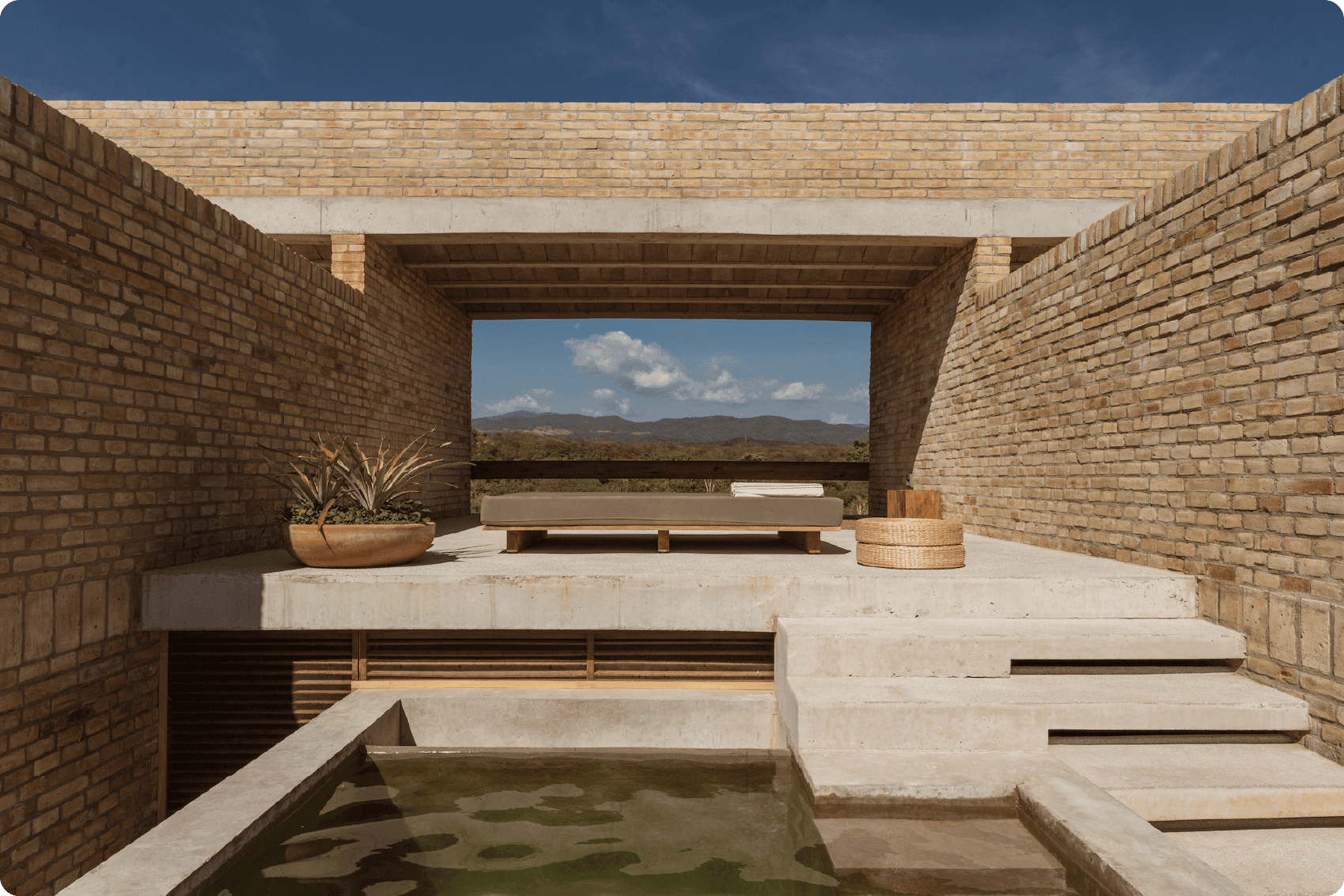 Outdoor terrace of Villa, Hotel Terrestre, Puerto Escondido, Oaxaca