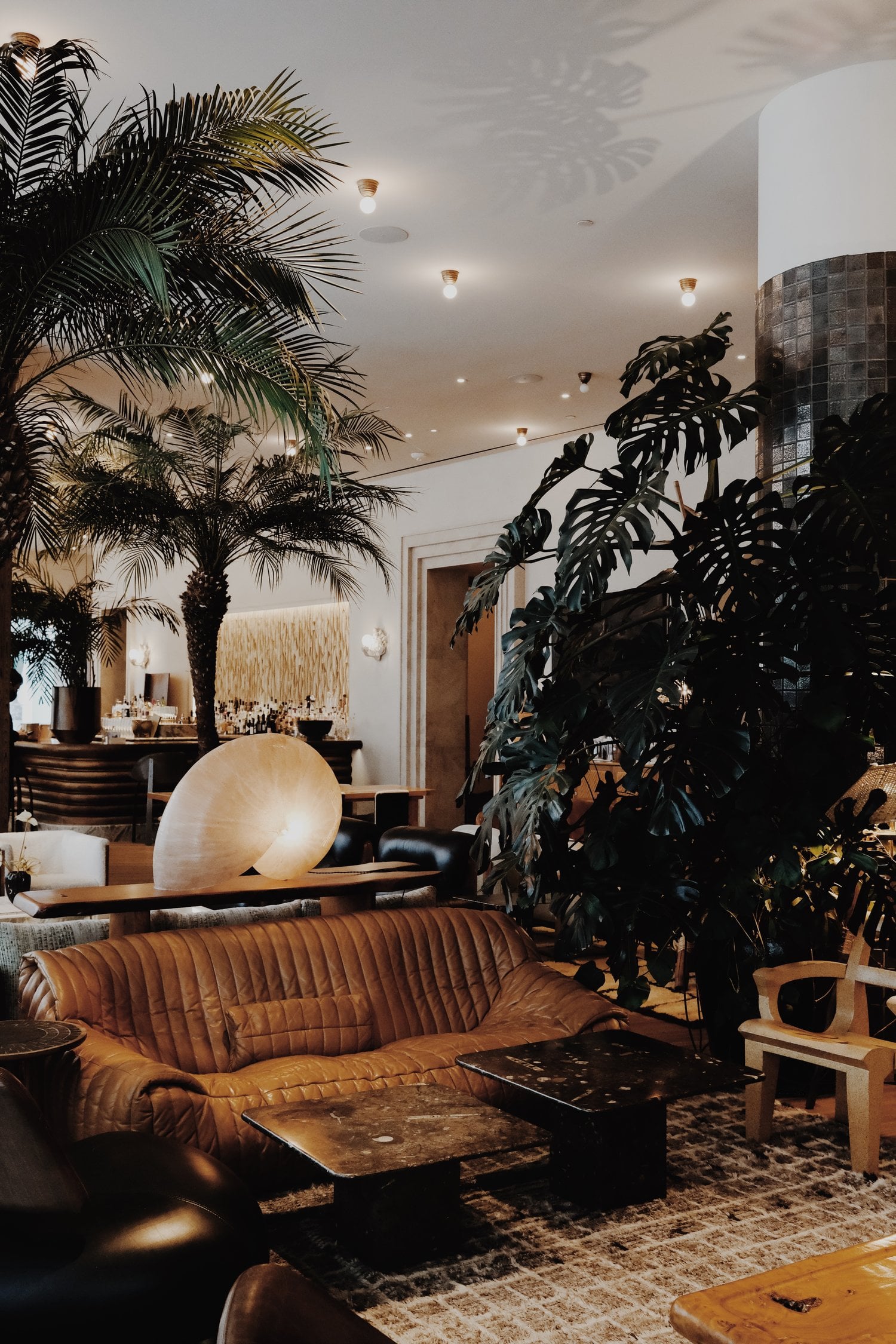 Lounge and seating area at Santa Monica Proper Hotel, Design by Kelly Wearstler