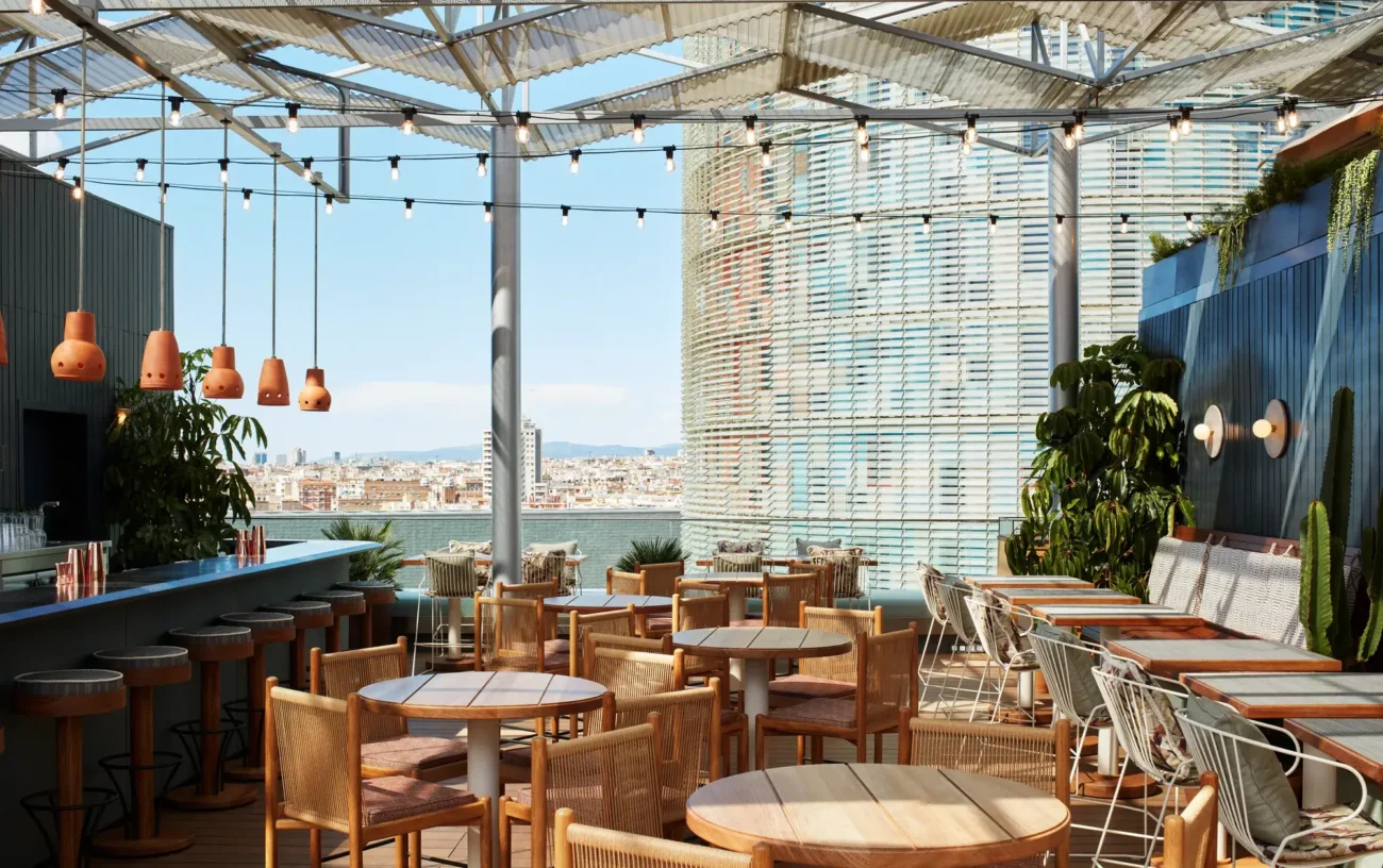 Roof of The Hoxton, Poblenou in Barcelona.